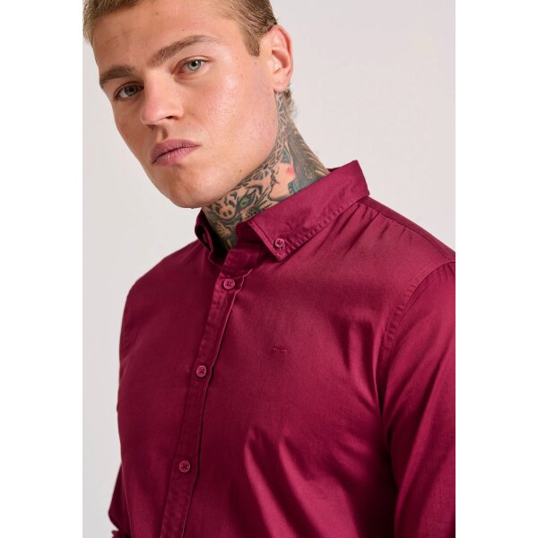 Ανδρικό Πουκάμισο  FUNKY BUDDHA FBM010-015-05 Μπορντώ - Image 4