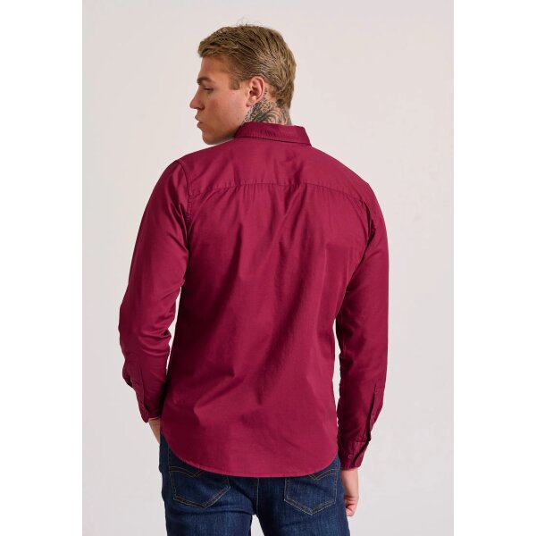 Ανδρικό Πουκάμισο  FUNKY BUDDHA FBM010-015-05 Μπορντώ - Image 5