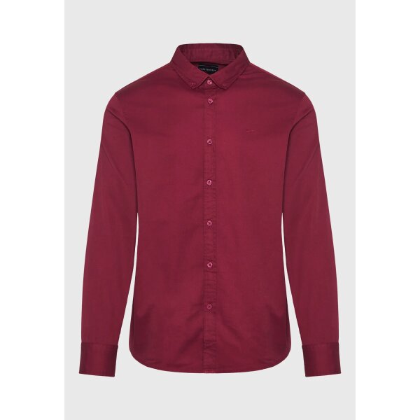 FBM010-015-05_BERRY_6 Ανδρικό Πουκάμισο  FUNKY BUDDHA FBM010-015-05 Μπορντώ - Image 1