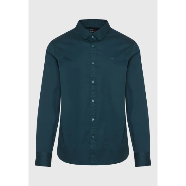 Ανδρικό Πουκάμισο  FUNKY BUDDHA FBM010-015-05 Πράσινο - Image 1