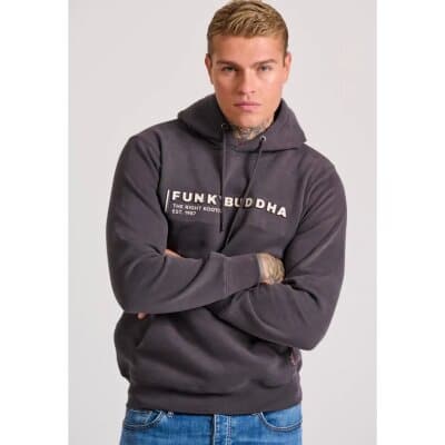 Ανδρική Μπλούζα Φούτερ FUNKY BUDDHA FBM010-015-06 Ανθρακί
