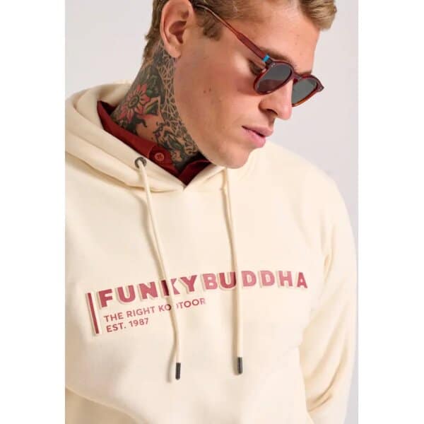 Ανδρική Μπλούζα Φούτερ  FUNKY BUDDHA FBM010-015-06 Εκρού - Image 5