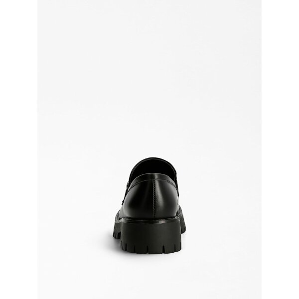 FL7ILRLEA14-BLACK-ALT2 Γυναικεία Μοκασίνια ilary γνήσιο δέρμα  Μαύρο GUESS FL7ILRLEA14 - Image 3