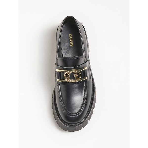FL7ILRLEA14-BLACK-ALT3 (1) Γυναικεία Μοκασίνια ilary γνήσιο δέρμα  Μαύρο GUESS FL7ILRLEA14 - Image 5