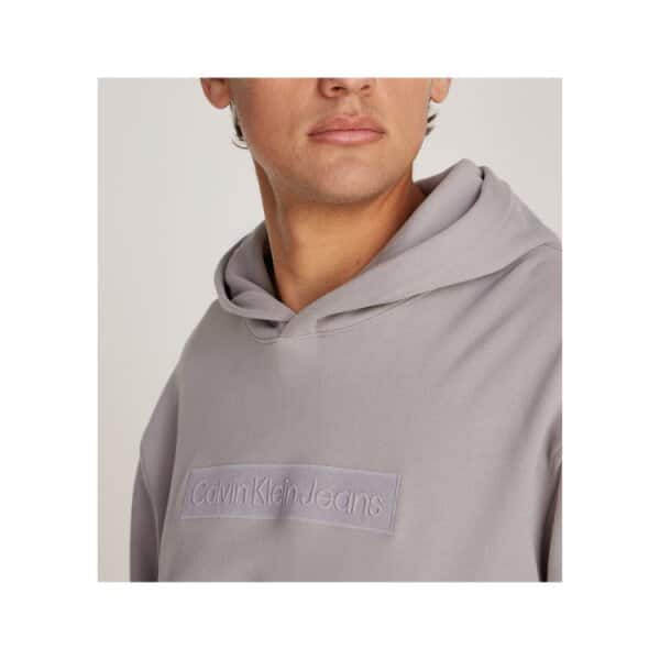 J30J326147-PCR-2-750x750 Ανδρική Μπλούζα Φούτερ CALVIN KLEIN EMBROIDERED BOX J30J326147 Γκρί - Image 3