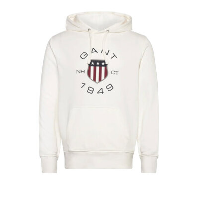 Ανδρική Φούτερ GANT PRINT SWEAT HOODIE 2015087 λευκό