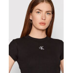 Γυναικεία Μπλούζα CALVIN KLEIN SLIM CROPPED RIBBED T-SHIRT BLACK J20J218337-BEH - Image 4