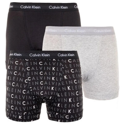 Ανδρικά Εσώρουχα CALVIN KLEIN TRUNK 3PK U2662G YKS Μαύρο Γκρί