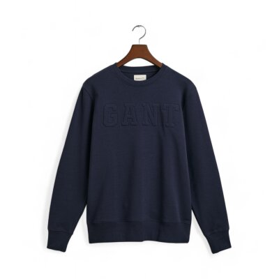 Ανδρική Φούτερ GANT EMBOSSED C-NECK SWEAT 2015085 Μπλε