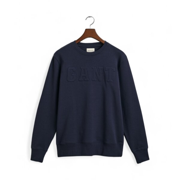 gant-sudadera-embossed-marino-2015085-3137875-a Ανδρική Φούτερ GANT EMBOSSED C-NECK SWEAT 2015085 Μπλε - Image 1