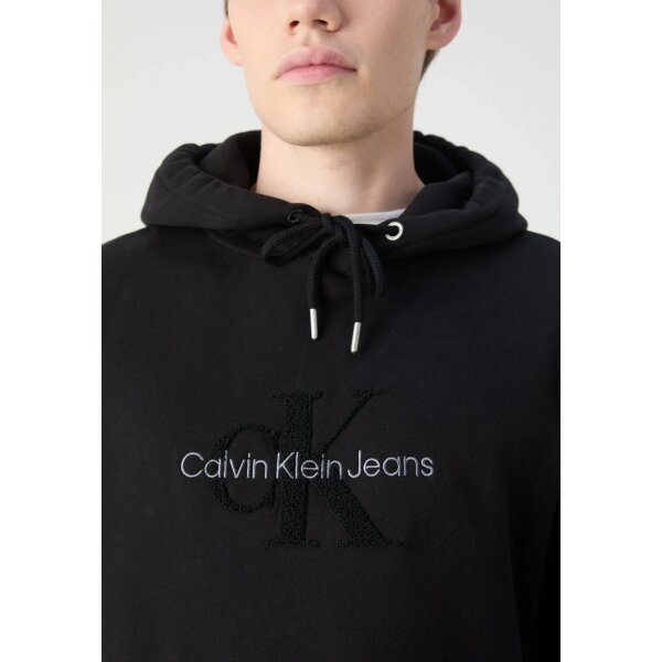 Ανδρική Μπλούζα Φούτερ CALVIN KLEIN CHENILLE MONOLOGO  J30J326637 Μαύρο - Image 2