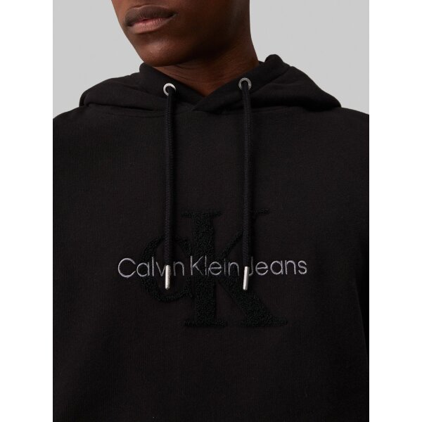 Ανδρική Μπλούζα Φούτερ CALVIN KLEIN CHENILLE MONOLOGO  J30J326637 Μαύρο - Image 3