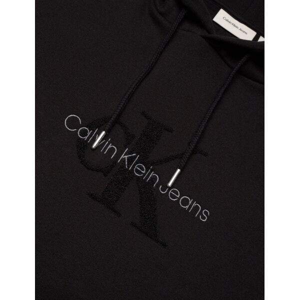 Ανδρική Μπλούζα Φούτερ CALVIN KLEIN CHENILLE MONOLOGO  J30J326637 Μαύρο - Image 4