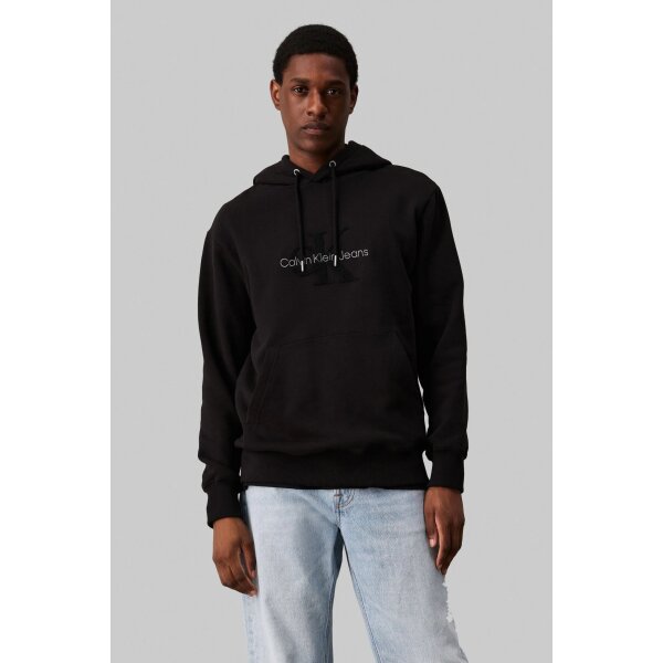 Ανδρική Μπλούζα Φούτερ CALVIN KLEIN CHENILLE MONOLOGO  J30J326637 Μαύρο - Image 1