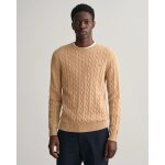 Ανδρικό Πλεκτό GANT COTTON CABLE C-NECK 8050601 Εκρού