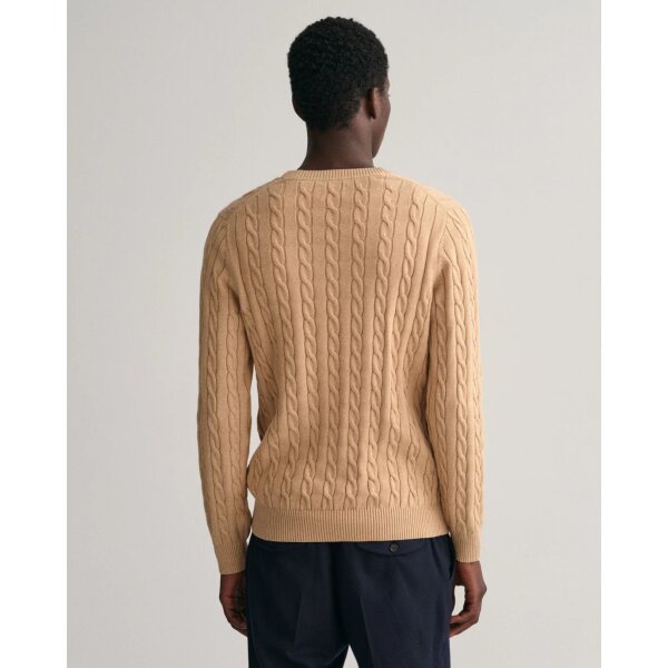 time__1685449826__202303-8050601-296-model-bv-1 Ανδρικό Πλεκτό GANT COTTON CABLE C-NECK 8050601 Εκρού - Image 2