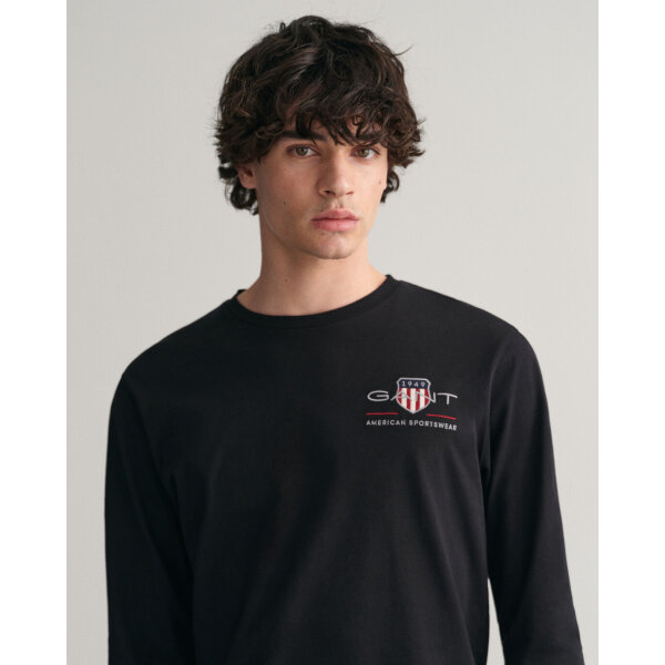 time__1690882568__202303-2004058-005-crmodel-fv-1 Ανδρική Μπλούζα GANT MEDIUM ARCHIVE SHIELD 2004058 Μαύρο - Image 4