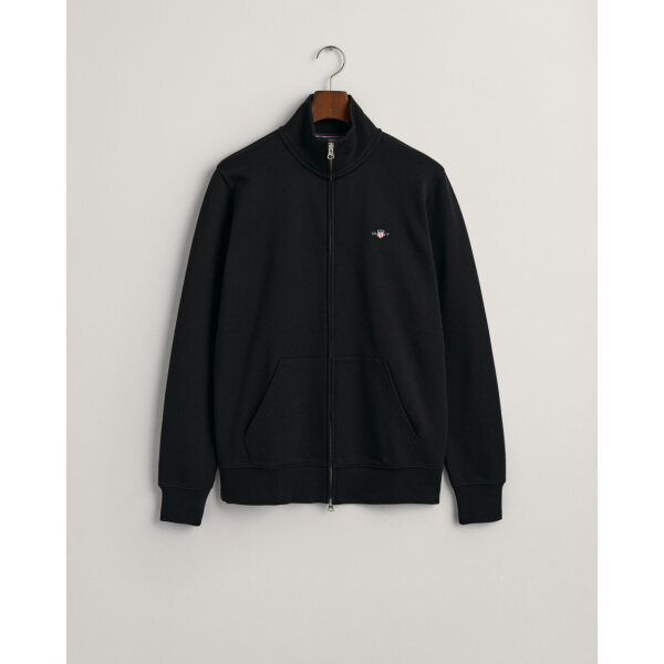 time__1692382947__202401-2008006-005-flat-fv-1 Ανδρική Φούτερ Ζακέτα GANT REG SHIELD FULL ZIP 2008006 Μαύρο - Image 1