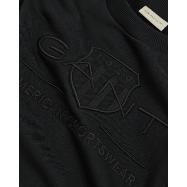time__1692695756__202401-2036017-005-detail-fv-1 Ανδρική Φούτερ GANT REG TONAL SHIELD C-NECK SWEAT 2036017 Μαύρο - Image 2