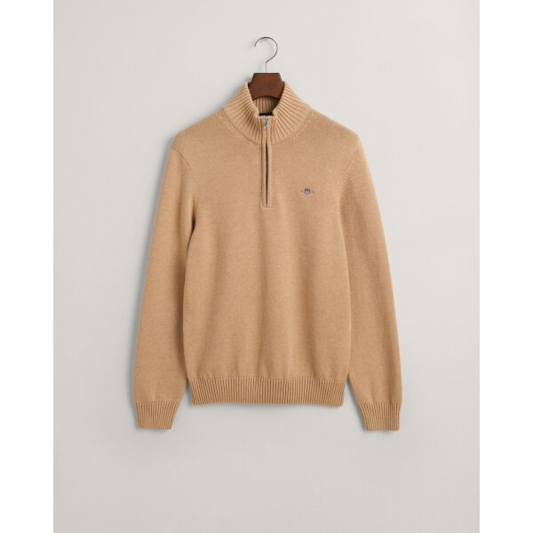 time__1698947709__202401-8030170-296-flat-fv-1 Ανδρικό Πλεκτό Λούπετο CASUAL COTTON HALF ZIP 8030170 Μπεζ - Image 1