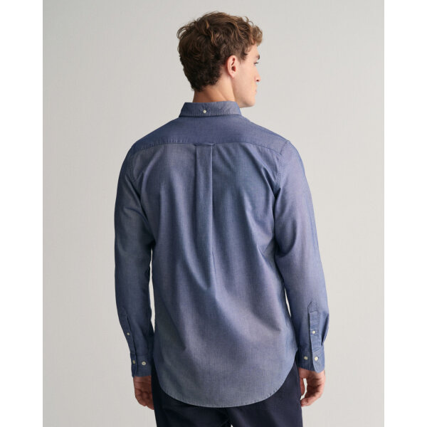 time__1701858971__202401-3000200-423-model-bv-1 Ανδρικό Πουκάμισο GANT REG OXFORD SHIRT 3000200 Μπλε - Image 9