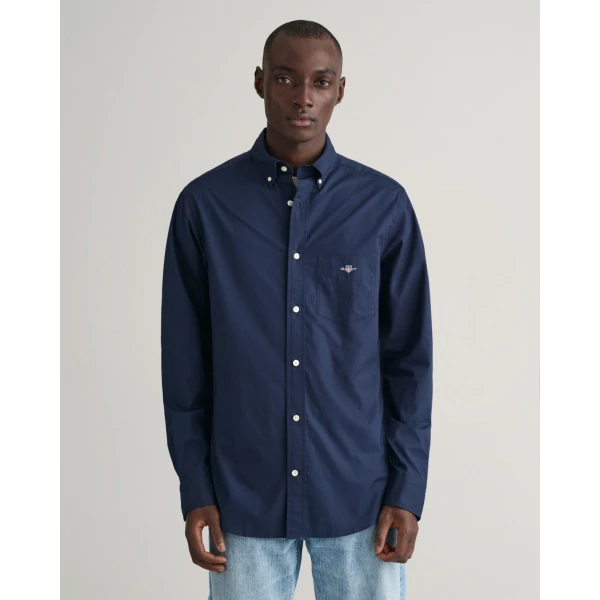 Ανδρικό Πουκάμισο GANT POPLIN SHIRT 3000100 Μπλε - Image 4
