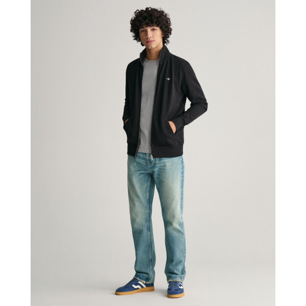 Ανδρική Φούτερ Ζακέτα GANT REG SHIELD FULL ZIP 2008006 Μαύρο - Image 4