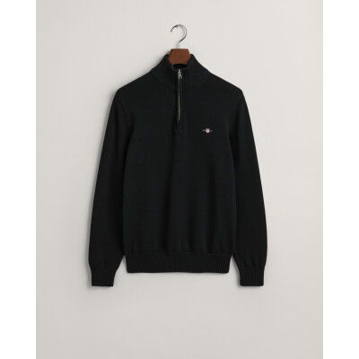 Ανδρικό Πλεκτό Λούπετο CASUAL COTTON HALF ZIP 8030170 Μαύρο