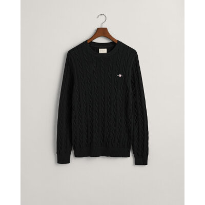 Ανδρικό Πλεκτό GANT COTTON CABLE C-NECK 8050601 Μαύρο