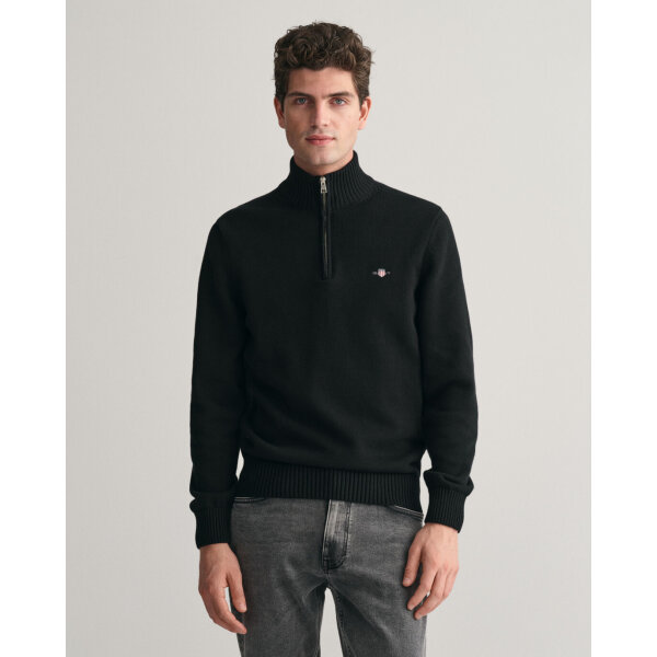 Ανδρικό Πλεκτό Λούπετο CASUAL COTTON HALF ZIP 8030170 Μαύρο - Image 2