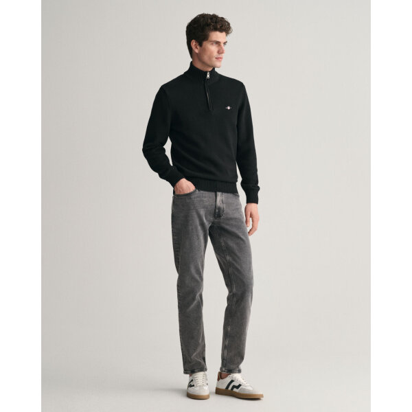 Ανδρικό Πλεκτό Λούπετο CASUAL COTTON HALF ZIP 8030170 Μαύρο - Image 3