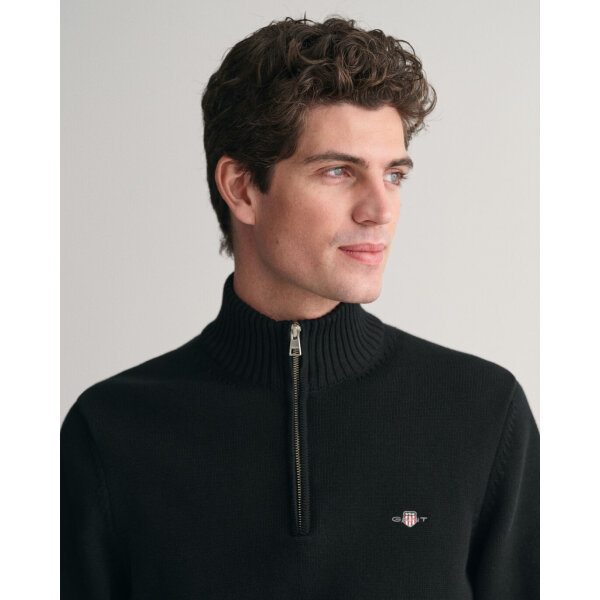 Ανδρικό Πλεκτό Λούπετο CASUAL COTTON HALF ZIP 8030170 Μαύρο - Image 5