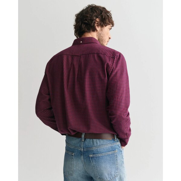 time__1717076743__202403-3240213-638-model-bv-1 Ανδρικό Πουκάμισο GANT REG MICROCHECK FLANNEL 3240213 Μπορντώ - Image 2