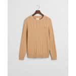 Ανδρικό Πλεκτό GANT COTTON CABLE C-NECK 8050601 Εκρού - Image 3