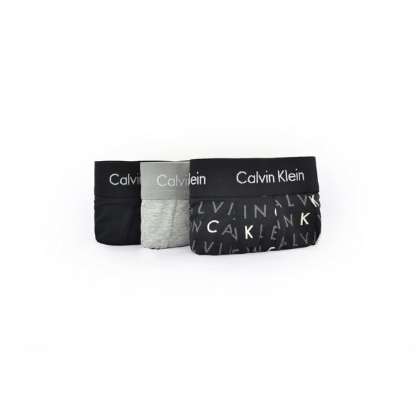 underwear_boxer_3pack_calvin-klein_u2664g-yks.3 Ανδρικά Εσώρουχα CALVIN KLEIN LOW RISE TRUNK 3PK U2664G YKS Μαύρο Γκρί - Image 4