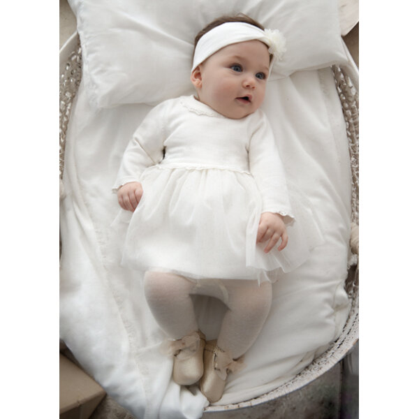 Φόρεμα συνδυασμένο τούλι χρυσόσκονη Νεογέννητο 14-02806-080 Mayoral - Image 2