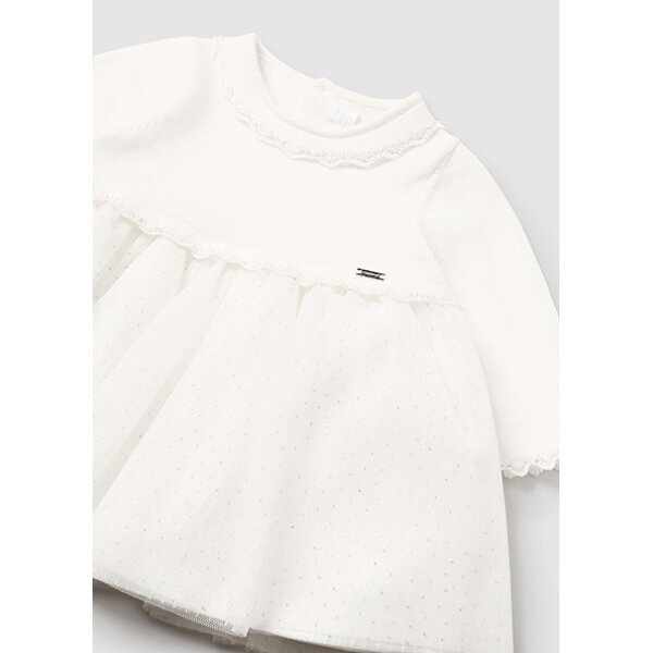 Φόρεμα συνδυασμένο τούλι χρυσόσκονη Νεογέννητο 14-02806-080 Mayoral - Image 4