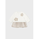 Φόρεμα συνδυασμένο τούλι Νεογέννητο 14-02811-041 Mayoral - Image 4