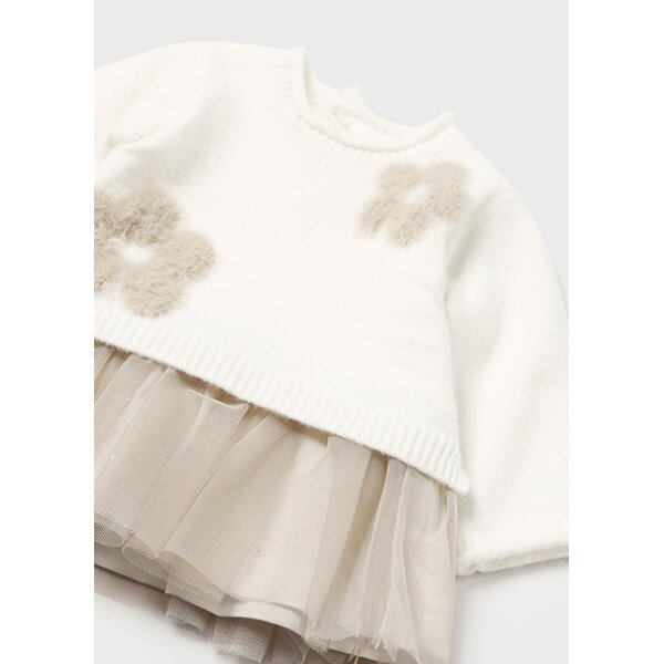 Φόρεμα συνδυασμένο τούλι Νεογέννητο 14-02811-041 Mayoral - Image 5