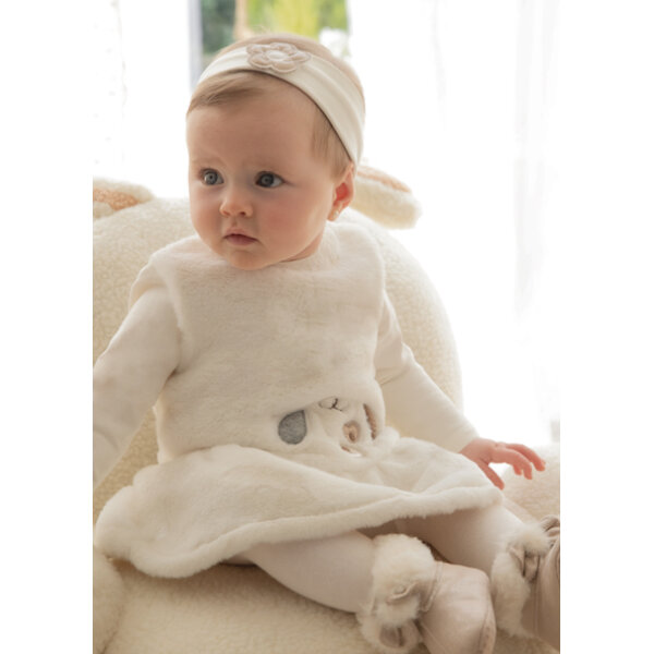 Φόρεμα γουνάκι κορδέλα Νεογέννητο 14-02890-094 Mayoral - Image 1