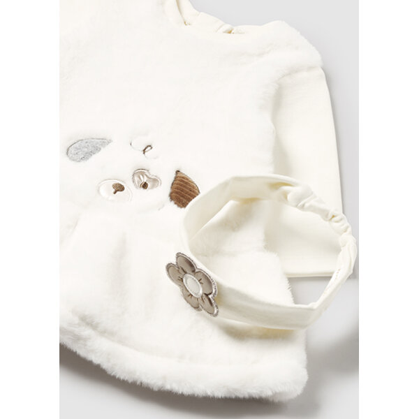 Φόρεμα γουνάκι κορδέλα Νεογέννητο 14-02890-094 Mayoral - Image 4