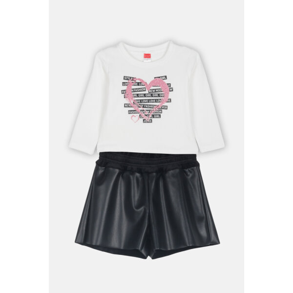 2461156_01 ΣΕΤ ΣΟΡΤΣ ΔΕΡΜΑΤΙΝΗ ΜΑΥΡΟ ΜΕ ΜΠΛΟΥΖΑ  ΚΟΡΙΤΣΙ JOYCE 2461156 - Image 1