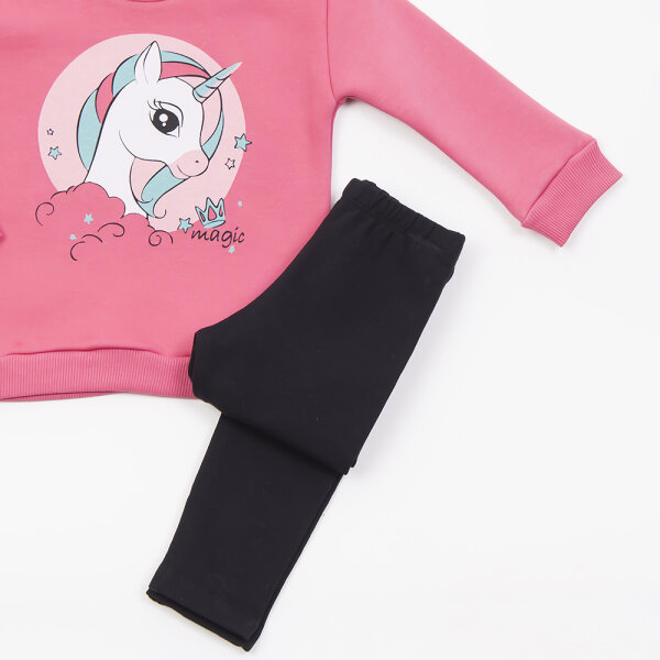 Σετ μαύρο κολάν/φούξια μπλούζα Κορίτσι1-6 Ετών 46702 - Image 3