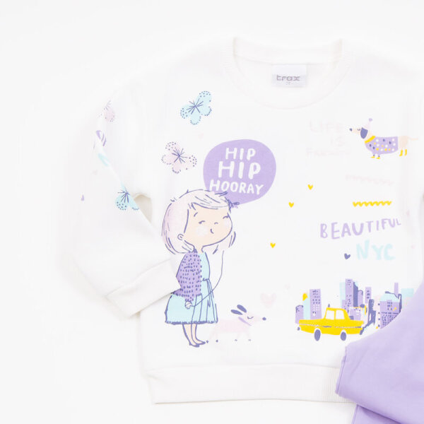 Σετ λιλά κολάν/εκρού μπλούζα Κορίτσι1-6 Ετών 46714 - Image 2