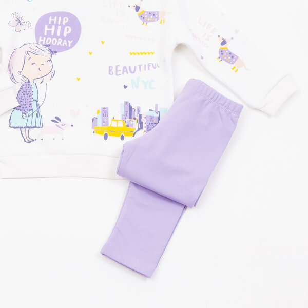 Σετ λιλά κολάν/εκρού μπλούζα Κορίτσι1-6 Ετών 46714 - Image 3