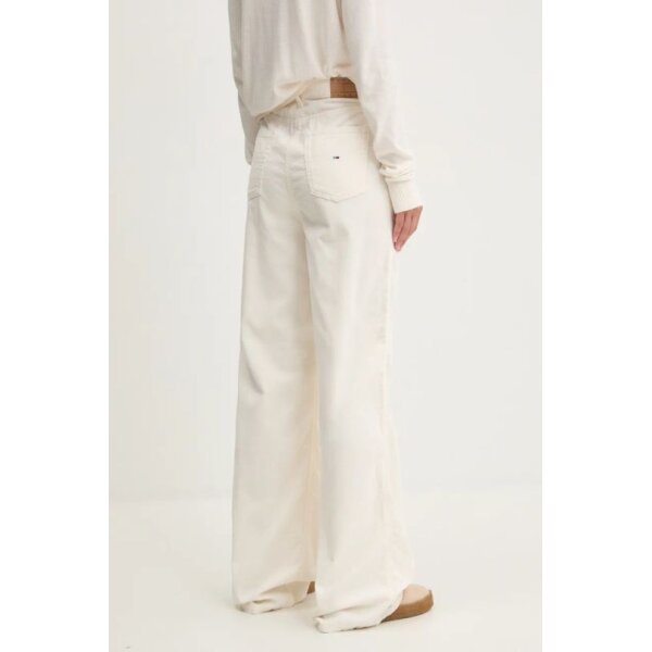 AW24-SPD11I-01X_F3 Γυναικείο Κοτλέ παντελόνι Tommy Jeans Εκρού DW0DW19917 - Image 3