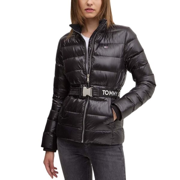 dw0dw18826-bds-tommy-jeans_women_down_belted_puffer_jacket_black_1 Γυναικέιο Μπουφάν Μαύρο TOMMY JEANS DOWN BELTED PUFFER JACKET WOMEN DW0DW18826-BDS - Image 1