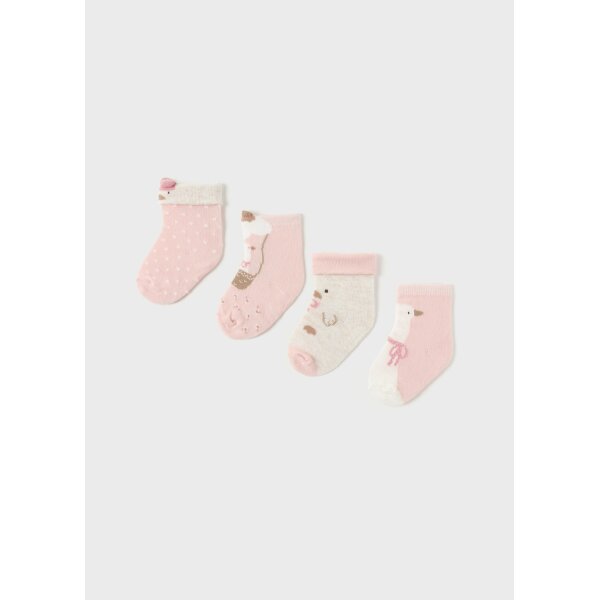set-4-kaltsakia-neogenneto-roz-mpempe-XL-4 Σετ 4 καλτσάκια Νεογέννητο 14-09762-038 Mayoral - Image 1