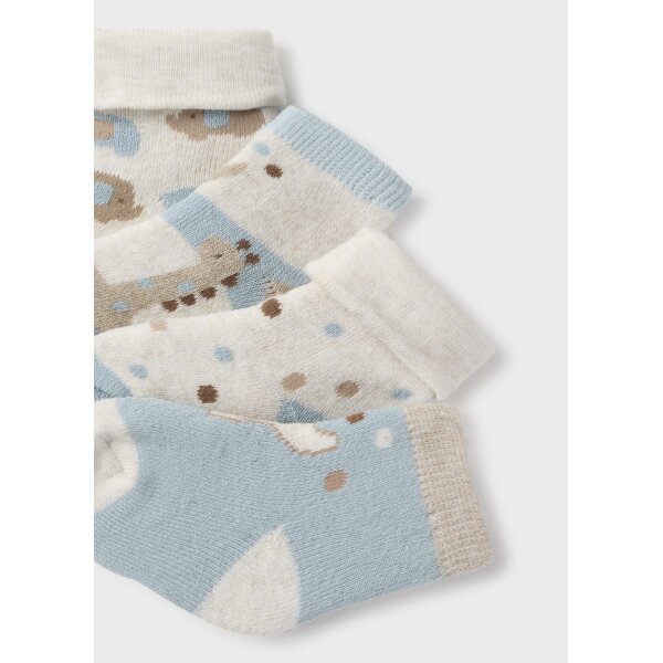 set-4-kaltsakia-zoakia-neogenneto-galazio-XL-5 Σετ 4 καλτσάκια ζωάκια Νεογέννητο  14-09759-061 Mayoral - Image 4