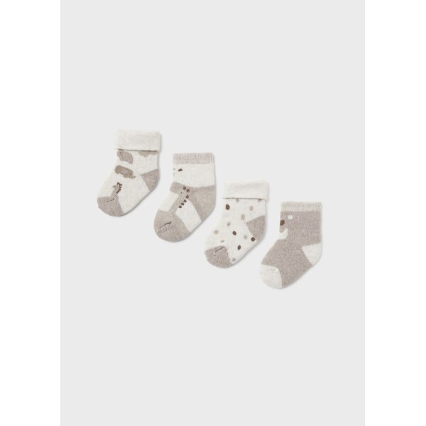 set-4-kaltsakia-zoakia-neogenneto-mpez-skouro-XL-4 Σετ 4 καλτσάκια ζωάκια Νεογέννητο  14-09759-064 Mayoral - Image 1